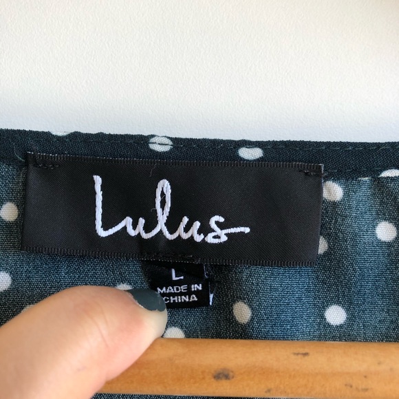 Lulu’s Always Forest Green Polka Dot Crop Top - Picture 6 of 12